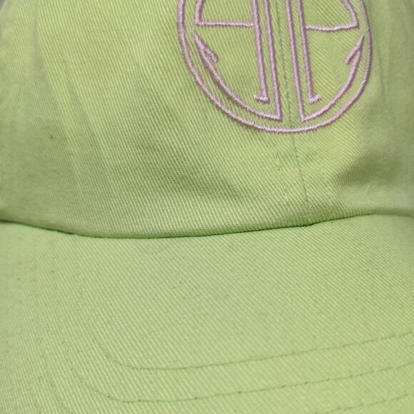 Monogram Slideback Hat Green One Size Embroidered Lilly Pulitzer 6 Panel - Picture 3 of 10